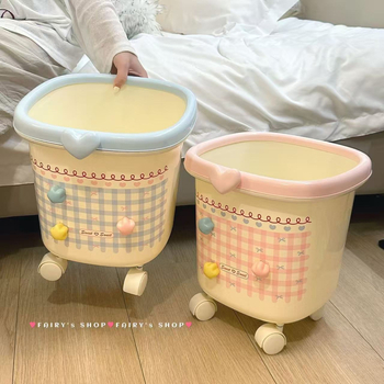Koš za smeće na kotačićima, bez poklopca, 10 L, plastični, za dnevni boravak