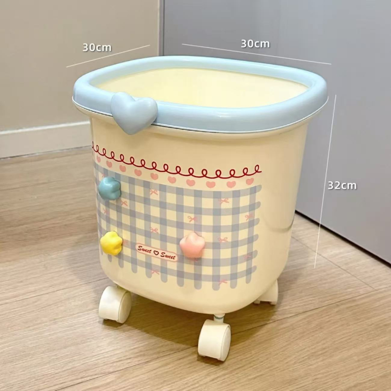 Koš za smeće na kotačićima, bez poklopca, 10 L, plastični, za dnevni boravak