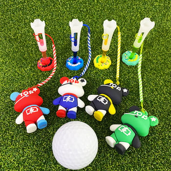 Privjesak medvjed za golf Tee — silikon/plastični držač lopte s fiksnim prstenom