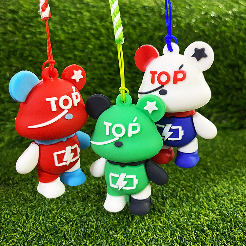 Privjesak medvjed za golf Tee — silikon/plastični držač lopte s fiksnim prstenom