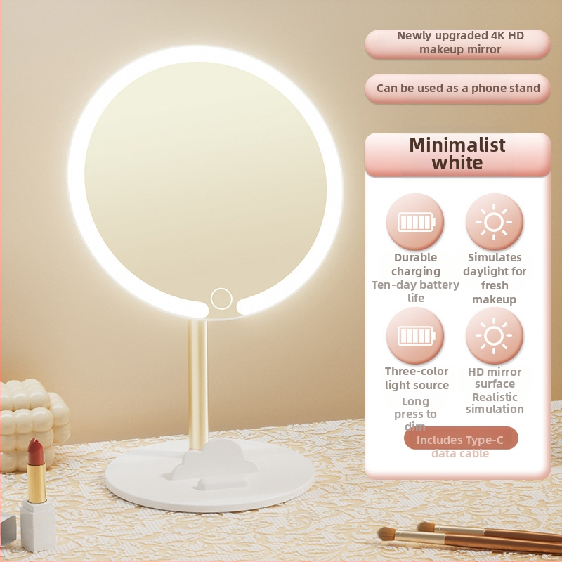 Oglindă de machiaj cu LED pentru birou, iluminare, claritate înaltă
