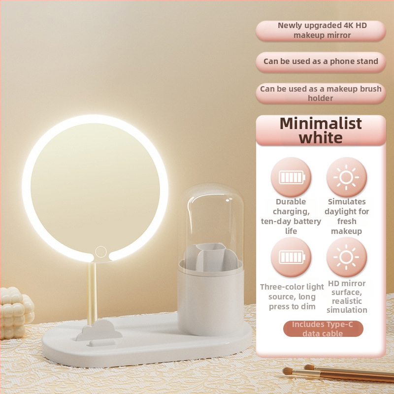 Oglindă de machiaj cu LED pentru birou, iluminare, claritate înaltă