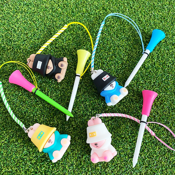 Golf tee s privjeskom ribarskog medvjeda, 83 mm plastični tee s užetom