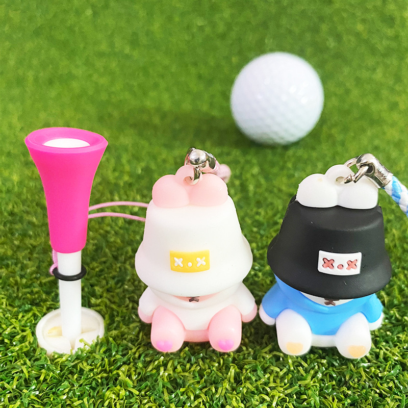 Golf tee s privjeskom ribarskog medvjeda, 83 mm plastični tee s užetom