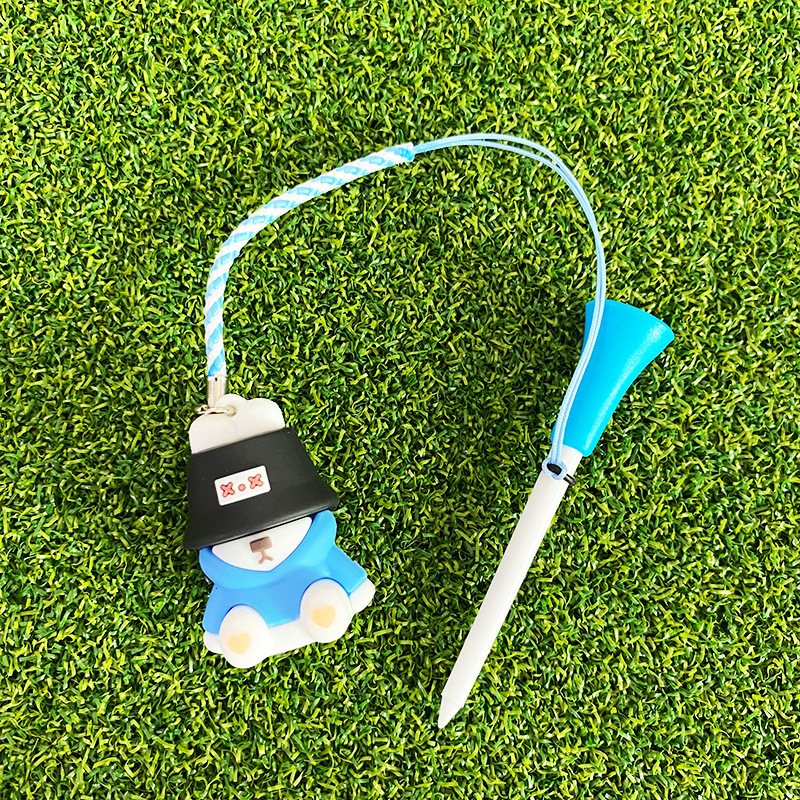 Golf tee s privjeskom ribarskog medvjeda, 83 mm plastični tee s užetom