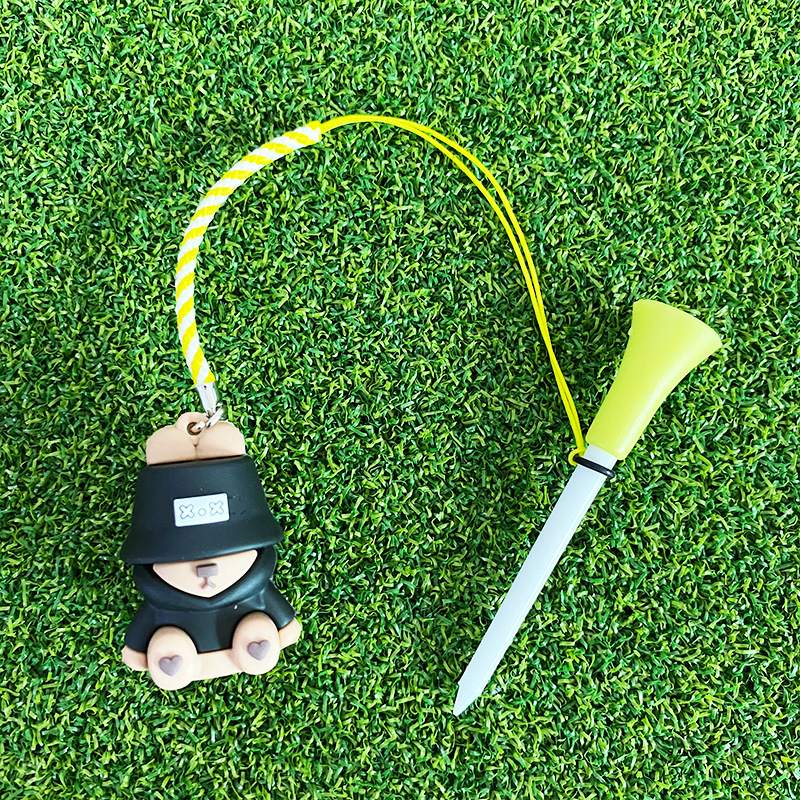 Golf tee s privjeskom ribarskog medvjeda, 83 mm plastični tee s užetom