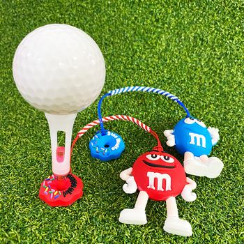 83 mm plastični golf tee s privjeskom Cartoon M-Bean i lancem protiv gubitka