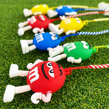 83 mm plastični golf tee s privjeskom Cartoon M-Bean i lancem protiv gubitka