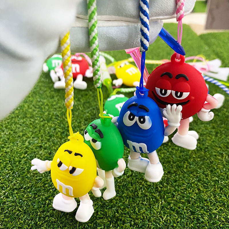 83 mm plastični golf tee s privjeskom Cartoon M-Bean i lancem protiv gubitka