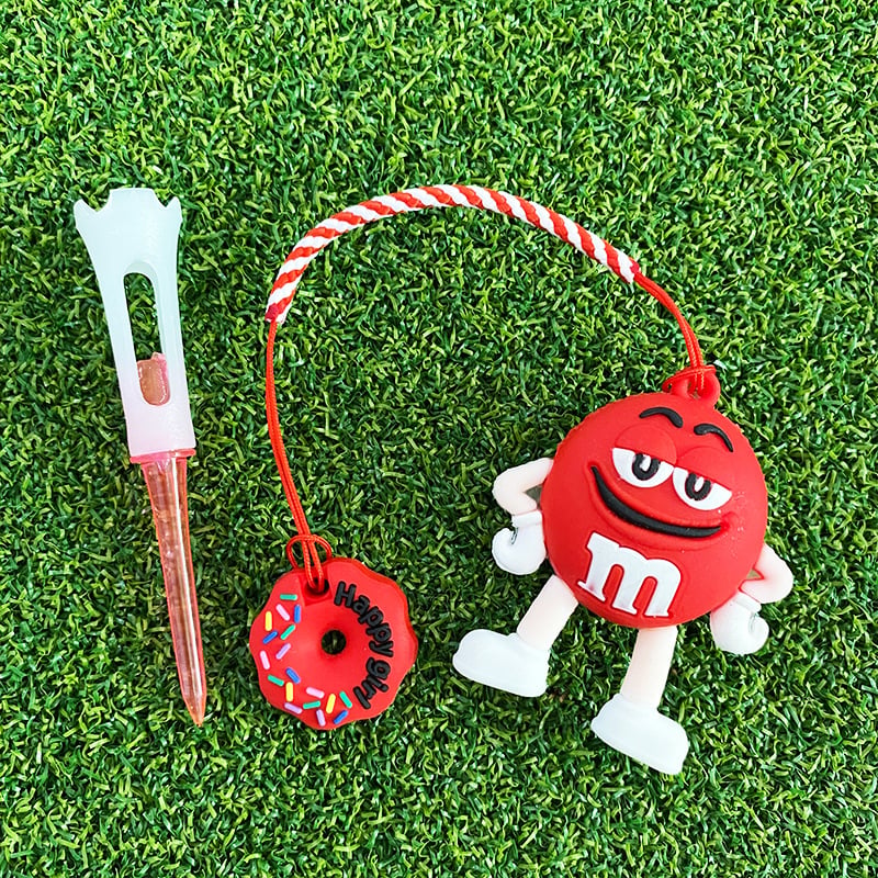 83 mm plastični golf tee s privjeskom Cartoon M-Bean i lancem protiv gubitka