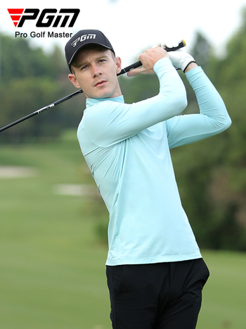 PGM golfové oblečenie pre mužov – ochrana proti slnku, Ice Silk dlhé rukávy, UV ochrana, chladivý, priedušný, vysoká elasticita pre šport