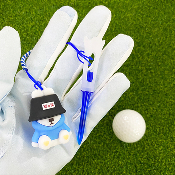 Golf tee s ribarskim medvjedom, karikatura viseća ukras, mekana gumena glava