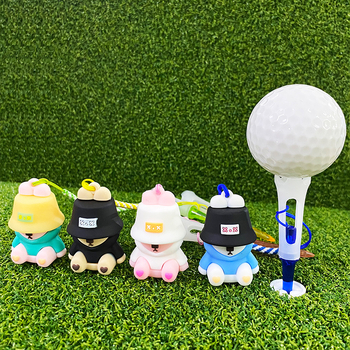 Golf tee s ribarskim medvjedom, karikatura viseća ukras, mekana gumena glava