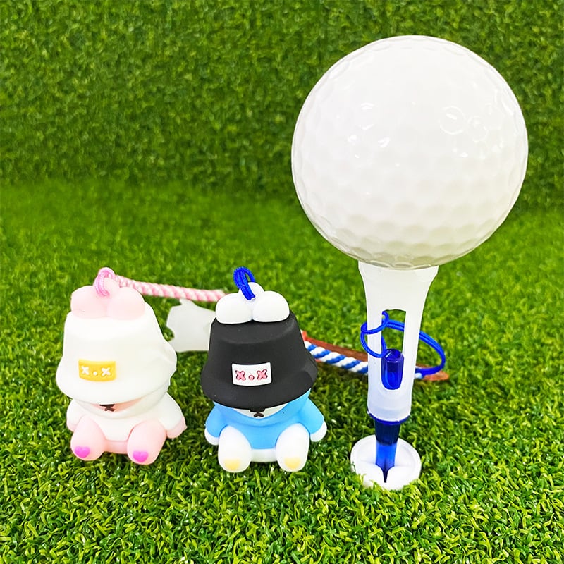 Golf tee s ribarskim medvjedom, karikatura viseća ukras, mekana gumena glava