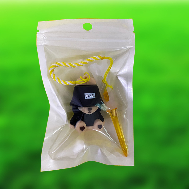 Golf tee s ribarskim medvjedom, karikatura viseća ukras, mekana gumena glava