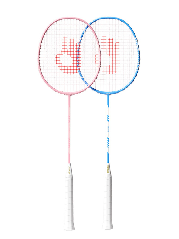 Badminton reket od karbonskih vlakana za početnike, set od dvije rakete, ultra lagan i izdržljiv, elegantan dizajn