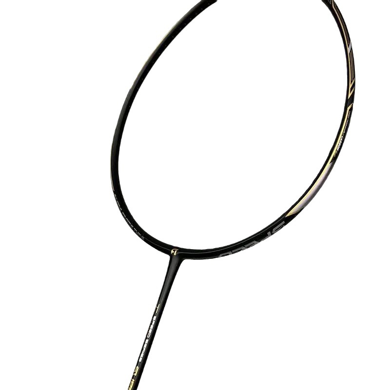 Swift Shadow 400 badminton reketa – potpuno karbonska, ultra lagana 4U, crno-zlatna, izdržljiva konstrukcija