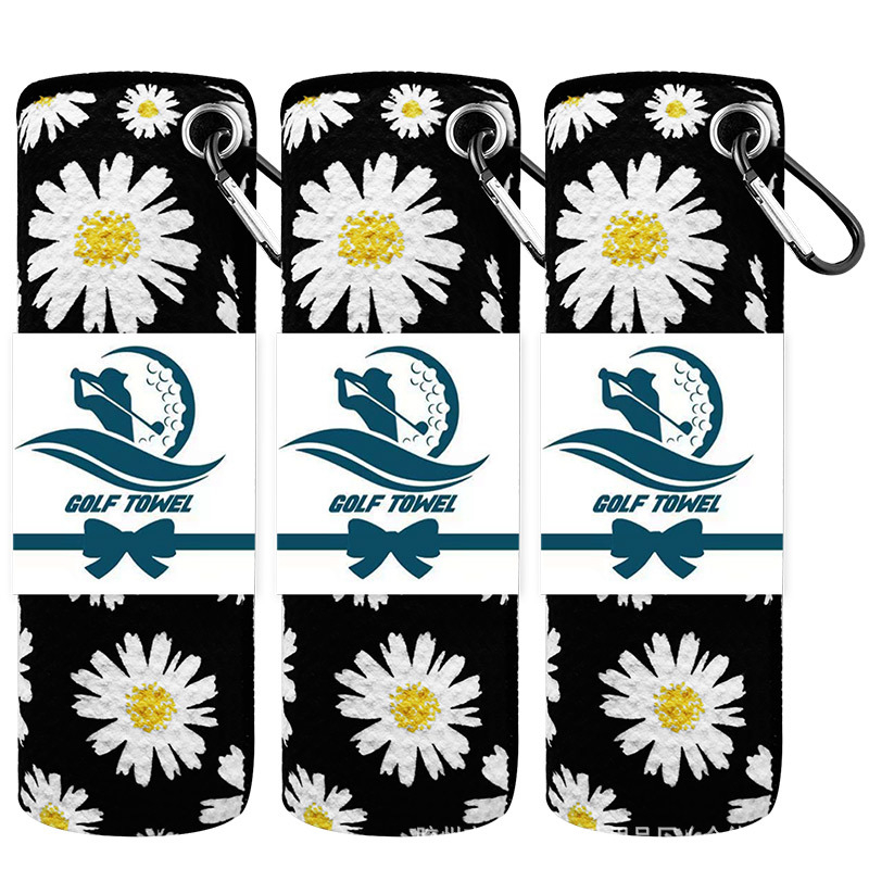 Golf ručnik od mikrovlakana, ispis logotipa, wafl uzorak, karabiner, sportski ručnik