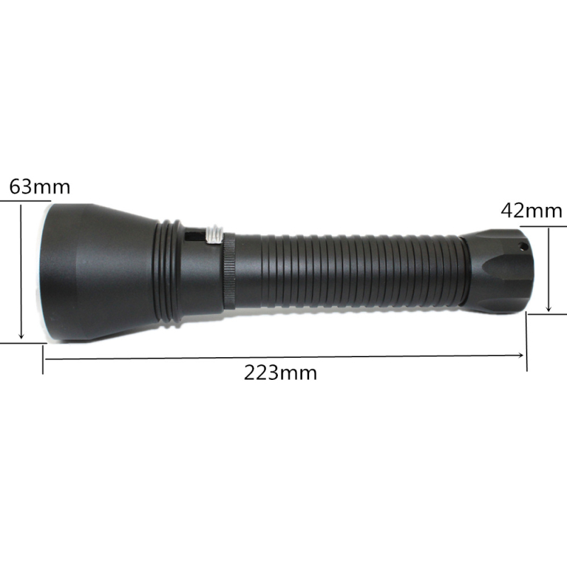 Lanternă LED XHP70 pentru scufundări, lumină galbenă și albă, 26650 reîncărcabilă, control magnetic, reglaj continuu al intensității