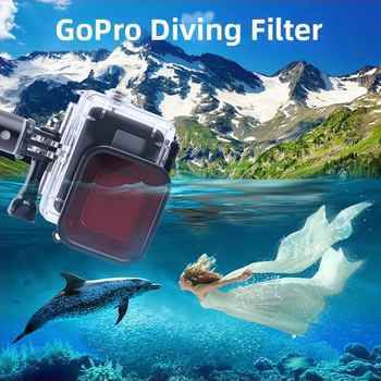 GoPro Hero5/6/7 potápačské puzdro a sada filtrov – červené, fialové a ružové filtre