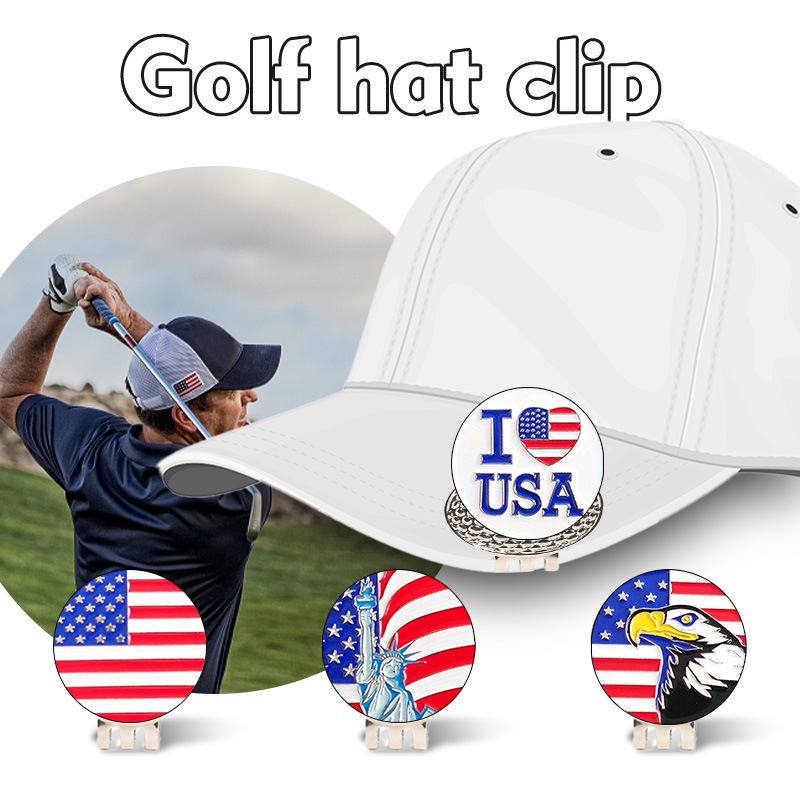 FULIDENG Željezni marker za golf loptu s američkim elementima, ispis logotipa, prilagodljiv
