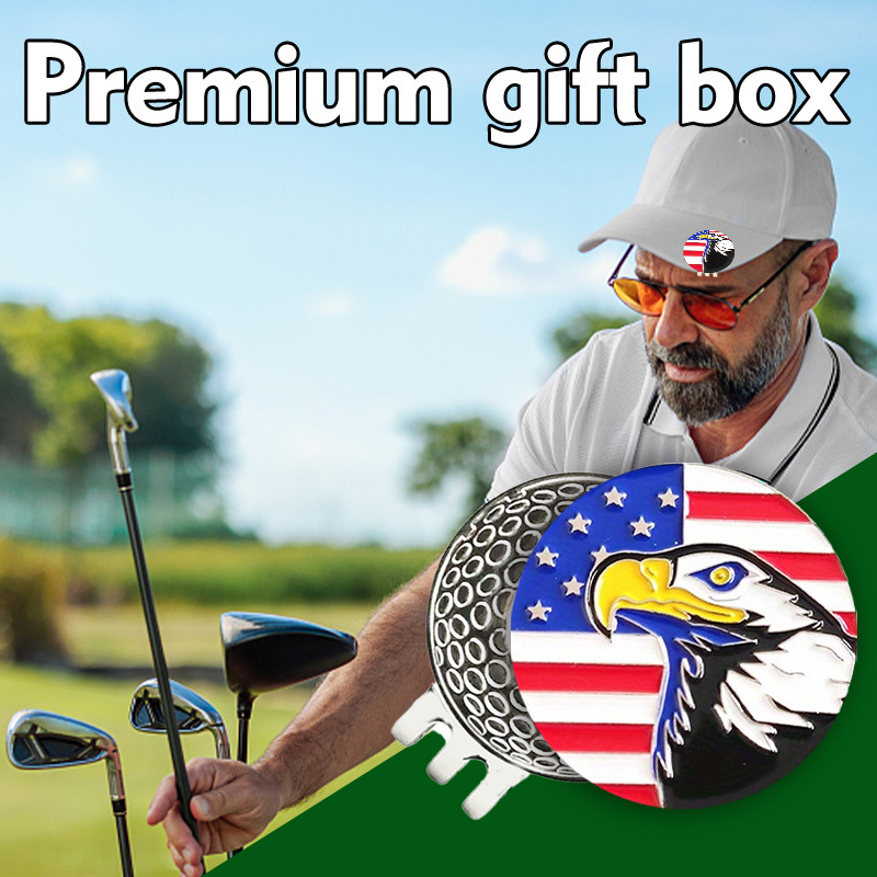 FULIDENG Željezni marker za golf loptu s američkim elementima, ispis logotipa, prilagodljiv
