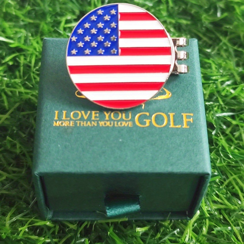 FULIDENG Željezni marker za golf loptu s američkim elementima, ispis logotipa, prilagodljiv