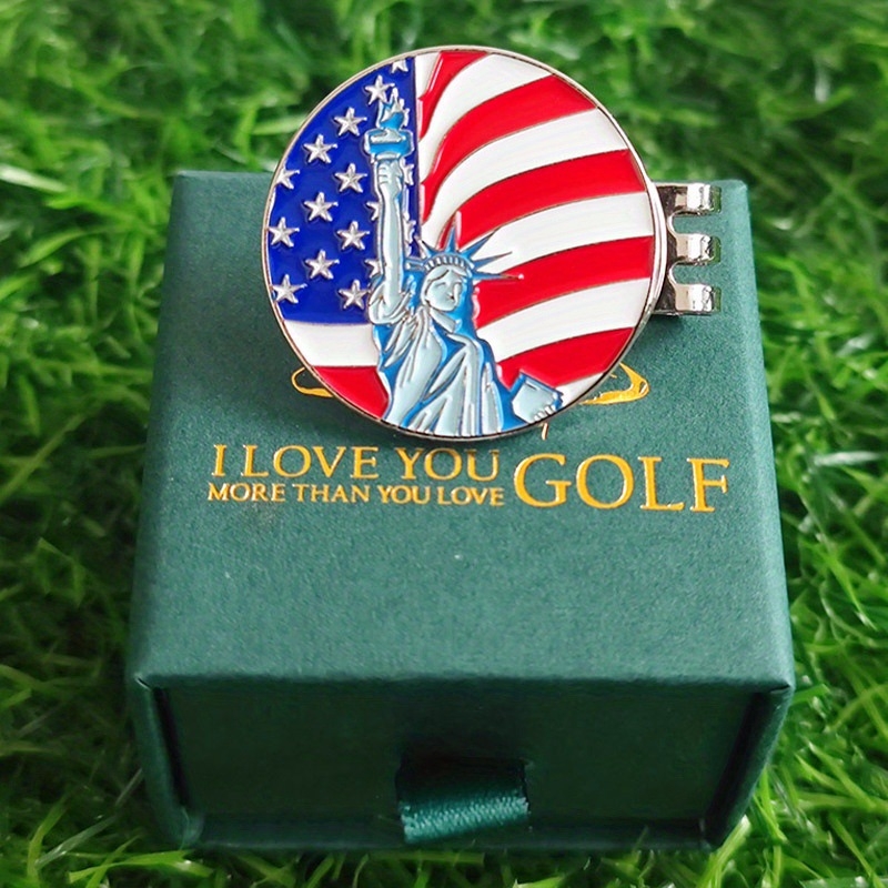 FULIDENG Željezni marker za golf loptu s američkim elementima, ispis logotipa, prilagodljiv