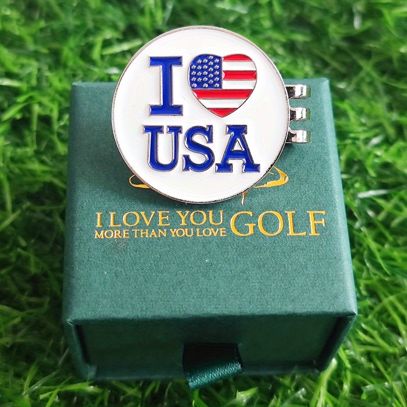 FULIDENG Željezni marker za golf loptu s američkim elementima, ispis logotipa, prilagodljiv