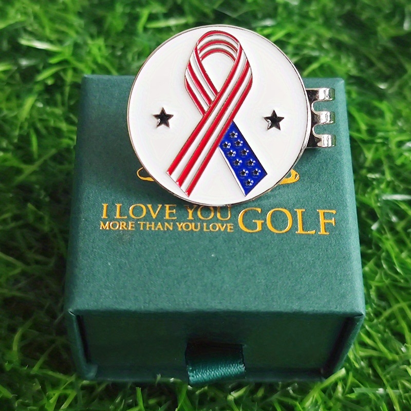 FULIDENG Željezni marker za golf loptu s američkim elementima, ispis logotipa, prilagodljiv