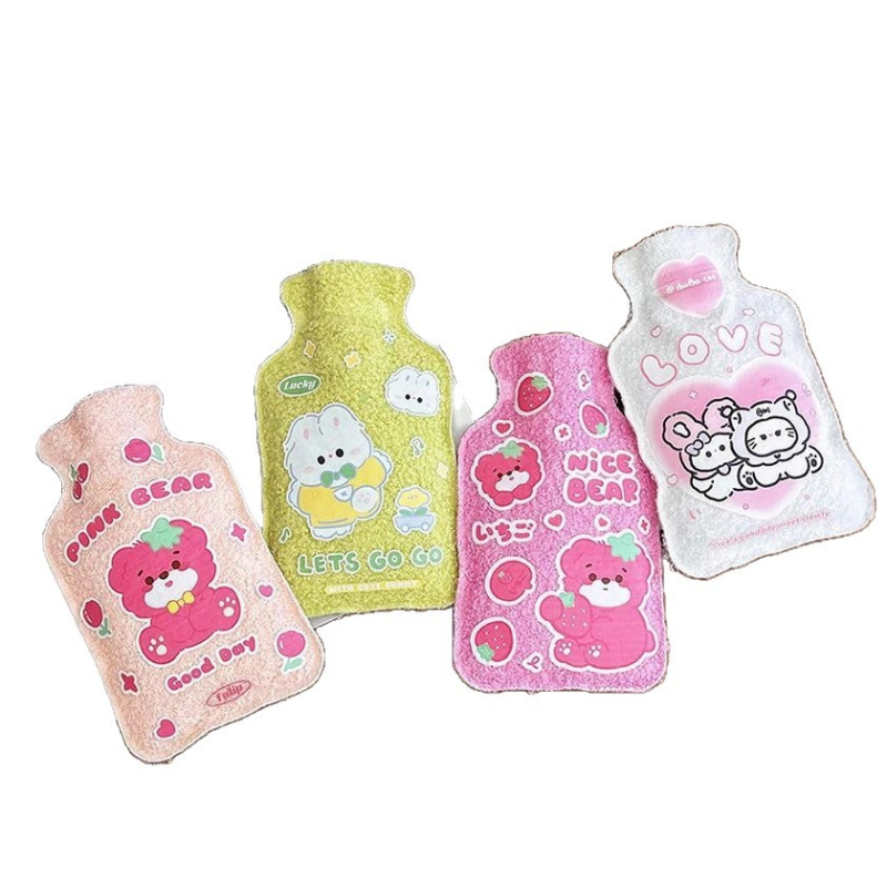 Hordozható aranyos plüss Teddy melegvizes palack lányoknak, téli hasmelegítő és kézmelegítő