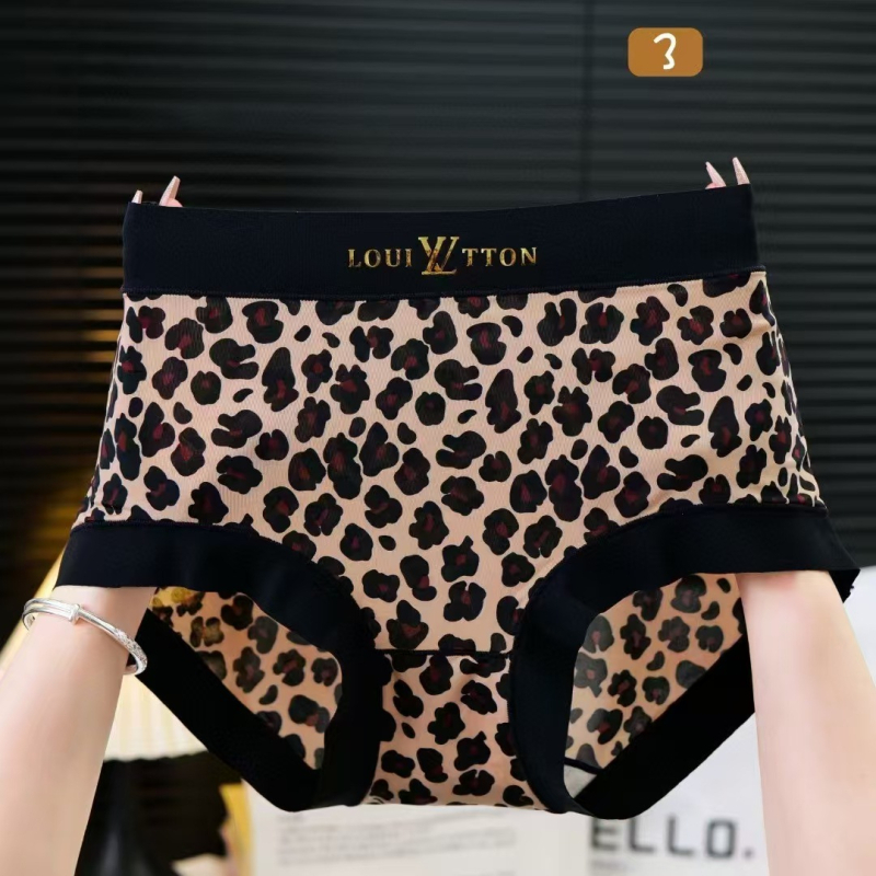 Ženske gaće velikih veličina s leopard printom, srednje-visoki pojas, Ice Silk materijal, bezšivne