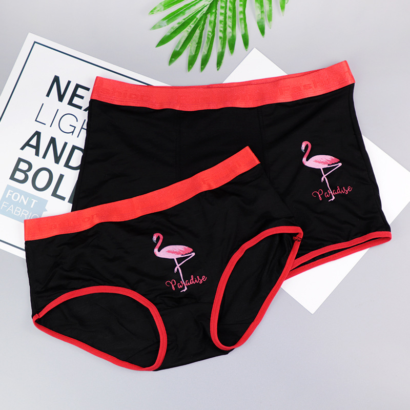 Flamingo otisak, srednji pojas, muške bokserice i ženske gaćice od modalnog materijala