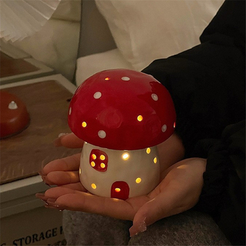 Kreativna noćna lampica s gljivom za spavaću sobu, keramička lampa u skandinavskom stilu