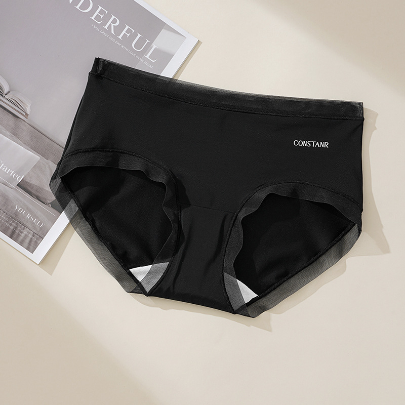 Ženske gaćice od ice silk materijala s pamukom u području prepona, srednji pojas, trokutasti kroj, prozračne, antibakterijske