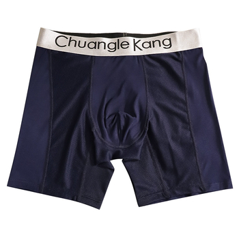 Muške boxerice od mrežaste Ice Silk tkanine s produženom duljinom 11 cm, protiv iritacije, prozračne, za sva četiri godišnja doba, za trening i trčanje