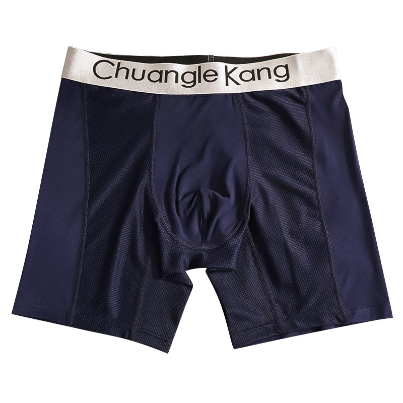 Muške boxerice od mrežaste Ice Silk tkanine s produženom duljinom 11 cm, protiv iritacije, prozračne, za sva četiri godišnja doba, za trening i trčanje