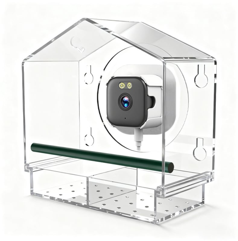 Cameră wireless de interior pentru fereastră, cu Wi-Fi, viziune AI de noapte, 1080p, obiectiv 4 mm, instalare fără găuri, microfon încorporat, detecție mișcare