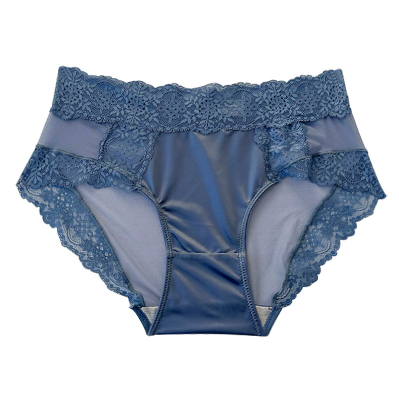 Visokokvalitetan osvježavajući osjećaj — Francuske led silk satin čipkaste gaćice za žene, prozirna zavodljivost, jednostavne jednobojne gaćice