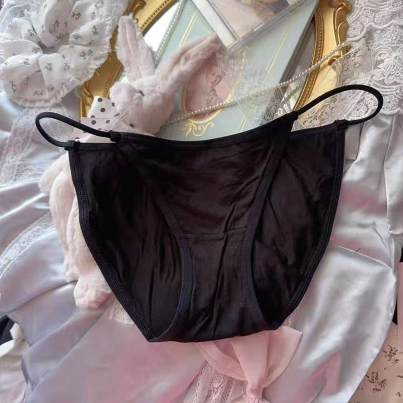 Ženske gaćice s visokim prorezom, Ice Silk, ljetni tanki kroj, niski struk, pamukova podstava, tanke remenčiće