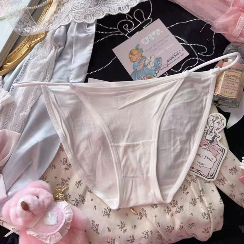 Ženske gaćice s visokim prorezom, Ice Silk, ljetni tanki kroj, niski struk, pamukova podstava, tanke remenčiće