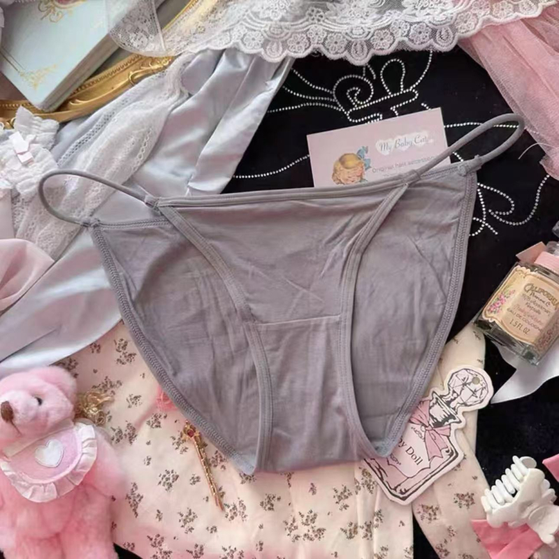 Ženske gaćice s visokim prorezom, Ice Silk, ljetni tanki kroj, niski struk, pamukova podstava, tanke remenčiće