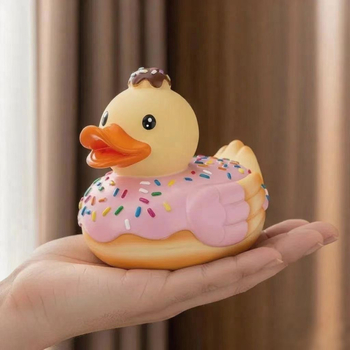 Slatka patka od smole — dekorativna figura s motivom voća i torte