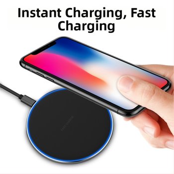 Stolni bežični punjač za Android i iPhone, izuzetno tanak aluminijski spoj, prijenosna baza za brzo punjenje