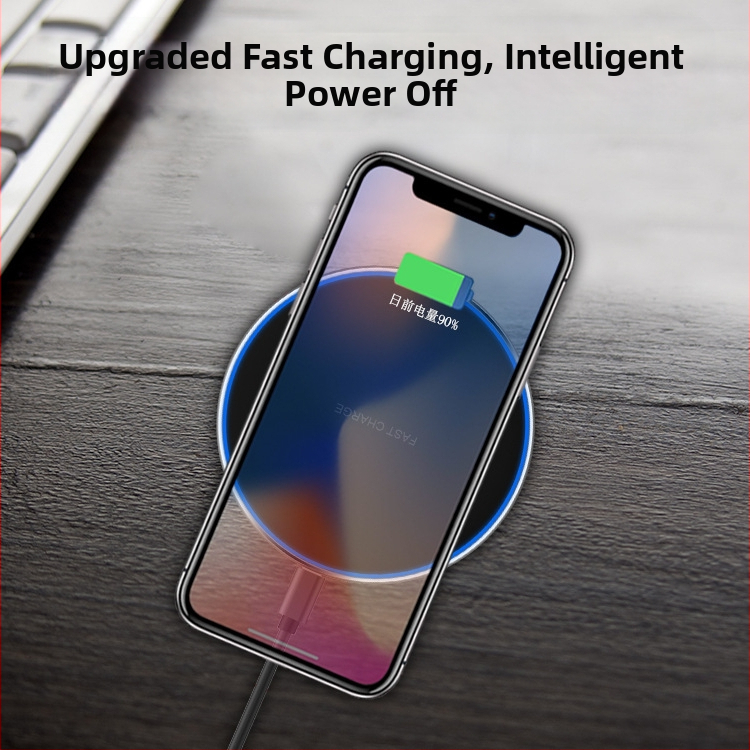 Stolni bežični punjač za Android i iPhone, izuzetno tanak aluminijski spoj, prijenosna baza za brzo punjenje