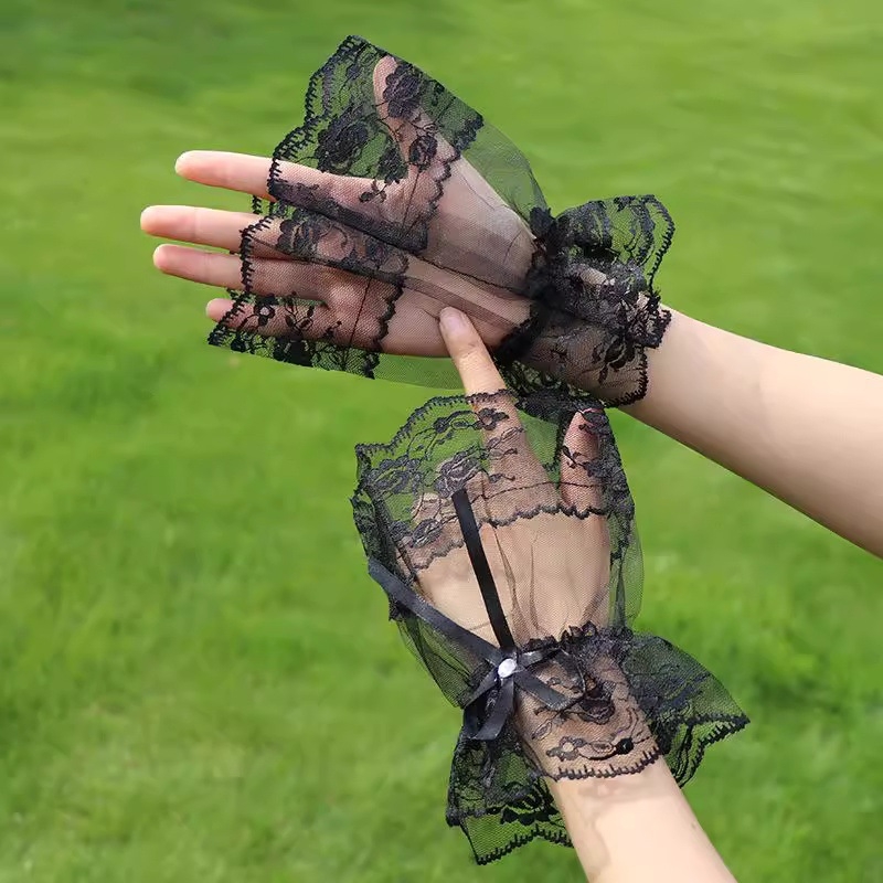 Lolita čipkaste kratke rukavice, japanski stil, dodatak