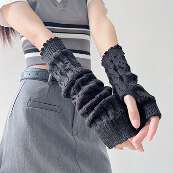Ženske pletene rukave bez prstiju, Y2K japansko-korejski stil, Shibuya inspirirana punk moda