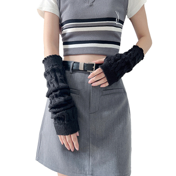 Ženske pletene rukave bez prstiju, Y2K japansko-korejski stil, Shibuya inspirirana punk moda