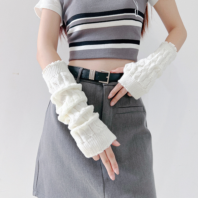 Ženske pletene rukave bez prstiju, Y2K japansko-korejski stil, Shibuya inspirirana punk moda