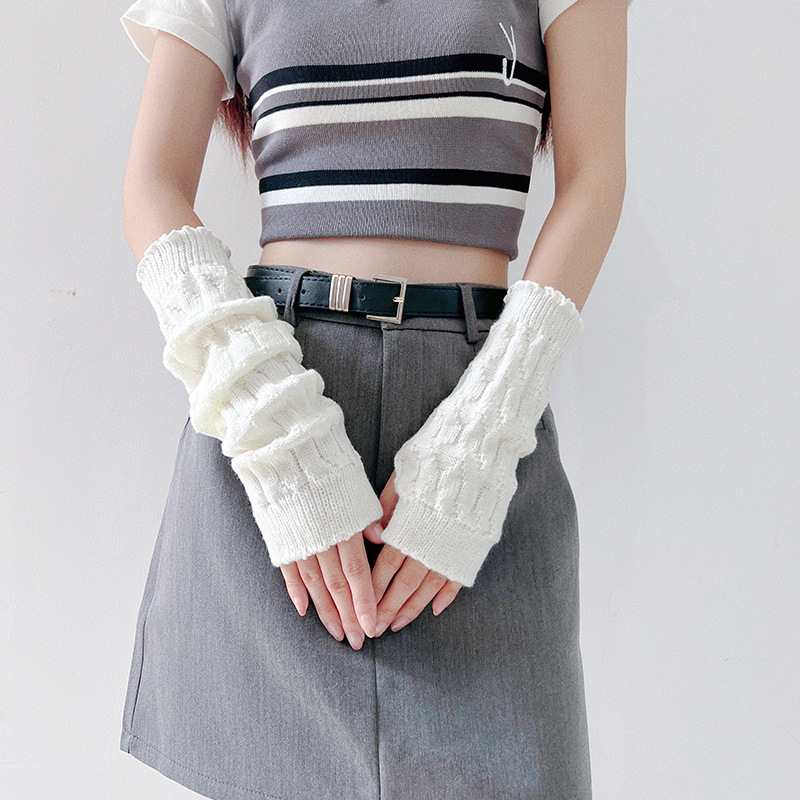 Ženske pletene rukave bez prstiju, Y2K japansko-korejski stil, Shibuya inspirirana punk moda